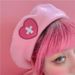 Harajuku Y2K Millennial Hot Sweet Soft Girl Heart Cross Embroidered Beret Beanie Hat_viptrois.com