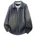 Men's Oversized Cable Knit Sweater – Preppy Style Mock Two-Piece Design, Comfort Fit For Sizes_viptrois.com