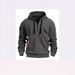 "Men's Zip-Up Hoodie – Streetwear Pullover With Multi-Pockets & Drawstrings (Black/Grey/Navy, S-5XL)"_viptrois.com