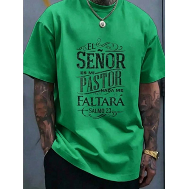 Pure Cotton 100% Men's T-Shirt in Sr Christians Design with Bibl in Spanish_viptrois.com