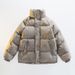 Trendy Couple's Vintage-Inspired Puffer Jacket - Winter-Ready Thickened Quilted Coat With Stand Collar For Casual Wear_viptrois.com