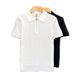 Men's Clothing Summer Men's Shirt Casual Versatile Turn Down Collar Short Sleeve Slim Fit Trendy Fashionable Half Zip Sweater_viptrois.com