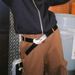 Instagram moon alloy buckle with niche design belt, high waisted versatile jeans, black men's and women's belt trend_viptrois.com