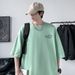 220G Drop-shoulder Short-sleeve T-shirt For Men, Cotton Round-neck Tee, White, Summer Trendy New Style, Loose Fit Men's_viptrois.com