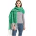 Unisex Loop yarn fishbone pattern thickened solid color coarse fringe scarf shawl_viptrois.com