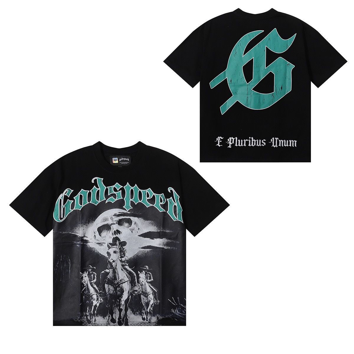 Double Sided Skull Basketball Player Graphic Short Sleeve T-shirt Men Loose Crew Neck Hip Hop Streetwear Black Cotton Casual Tee Top_viptrois.com