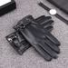 Men Gloves Black Winter Mittens Keep Warm Touch Screen Windproof Driving Guantes Male Autumn Winter PU Leather Gloves_viptrois.com