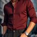 Men's Clothing Long Sleeved Casual Solid Color Business High Quality Shirt_viptrois.com