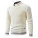 "Men's High Neck Color Block Pullover Sweater – Plus Size Knitwear, Stylish & Comfortable Casual Base Layer (M-4XL)"_viptrois.com