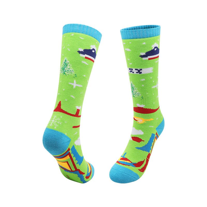 Autumn And Winter New Children's Professional Ski Non-Slip Mid-Child Long Tube Snow Outdoor Sports Warm Socks_viptrois.com