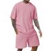 Men's Clothing Men's Sports Solid Color Round Neck Pullover Jacquard Texture T Shirt Single Top_viptrois.com