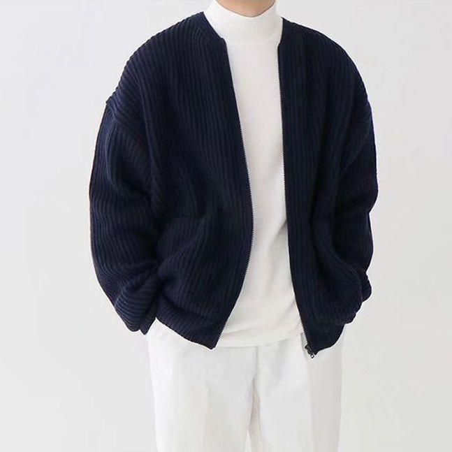 Men's Clothing Men's Casual Knit Cardigan Sweater - Soft & Comfortable Oversized Pullover For Autumn & Winter (Multiple Colors & Sizes Available)_viptrois.com