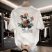 Men's Summer Korean Version New Short Trendy Printed Half Sleeved Top Loose Round Neck Pullover T-shirt_viptrois.com