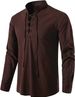Men's Clothing Men's Stand Collar Long Sleeve Shirt Cotton Linen Henley Hippie Casual Beach Style For Formal & Casual_viptrois.com