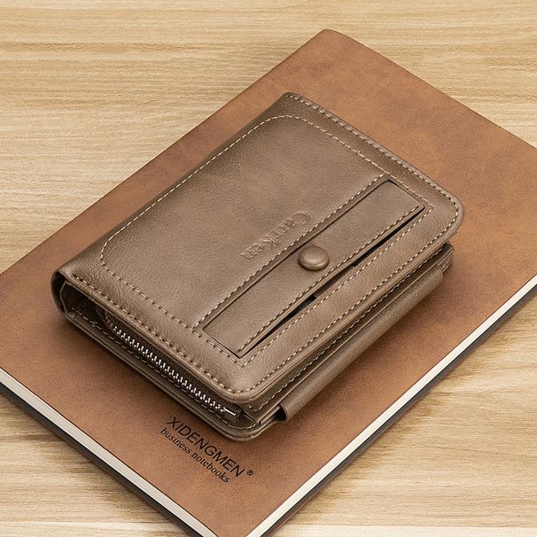 Wallet Card Cases New Retro Men's Short Wallet Card Holder With Multiple Card Slots And Coin Purse In Stock_viptrois.com