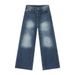 Men's Clothing Autumn New Arrivals Retro Multicolor Distressed White Wide Leg Straight Jeans Trend_viptrois.com