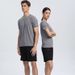Men's Clothing Solid Color Round Neck Sports Short-Sleeved Ice Silk T-Shirt Quick-Drying Breathable Fitness Running Training Tops_viptrois.com