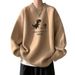 American Retro Dinosaur Print Sweater Men's Large Size Autumn And Winter New Trendy Brand Loose Knitted Sweater Jacket_viptrois.com