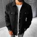 Men's Clothing Solid Color Casual Fleece-Lined Shirt Jacket, Lightweight Windproof Open-Front Cardigan With Spread Collar, Relaxed Fit Urban Outerwear_viptrois.com