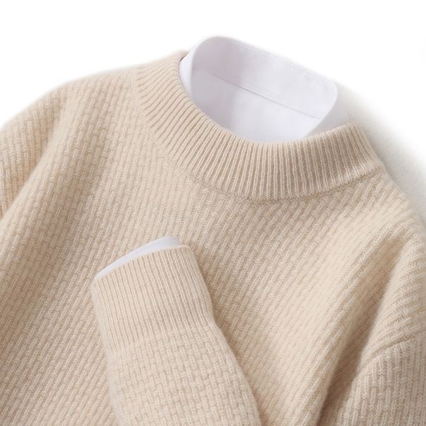 Nordmann Autumn Winter New Wool Men Half Turtleneck Solid Color Loose Business Casual Thickened Knitted Base Cashmere Sweater_viptrois.com