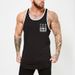 Men's Fitness Vest Slim-fit Tights T-shirt Splicing Contrasting Color I-shaped Back Slim-fit Bodybuilding Sleeveless Top Base_viptrois.com