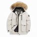 Men's Clothing Thickened Hooded Down Jacket, 550 Fill Power White Duck Down, Winter Warm Coat For Youth & Big Sizes, Casual & Comfortable_viptrois.com