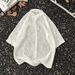 Men's Clothing Summer New Thin Texture High Grade Short Sleeved Shirt Men And Women Neutral Hollow Trend Ice Silk Sun Protection Clothing Jacket_viptrois.com