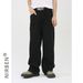 Men's Clothing Denim Solid Color Loose Wide Leg Straight Trousers_viptrois.com