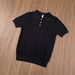 Men's Ribbed Knit Polo Shirt Short Sleeve Breathable Summer Top Business Casual Comfort_viptrois.com
