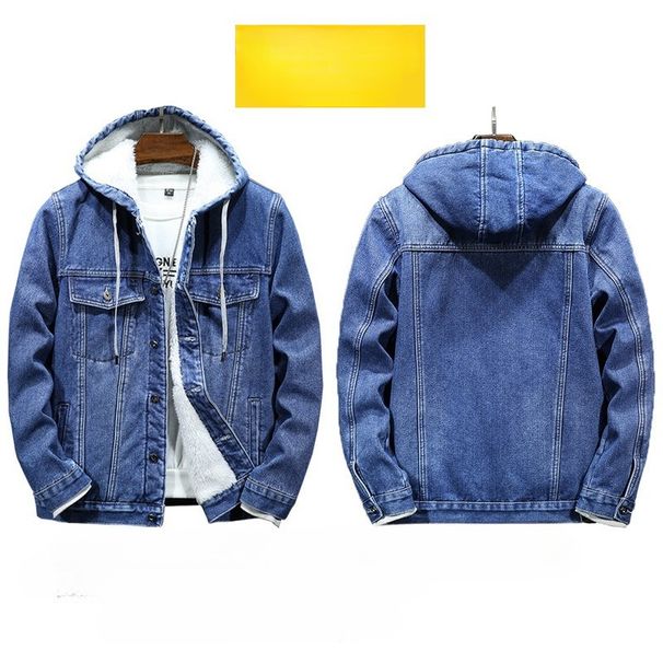 New Thickened Warm Men's Jacket Winter, Imitation Lamb Wool Integrated Hooded Fleece Denim Jacket For Young Men_viptrois.com