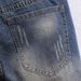 New Summer Distressed Patchwork Denim Shorts For Men, Straight-Leg Rolled Hem Five-Point Trendy Style_viptrois.com