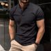 Men's Clothing Summer T Shirt Button Henley Collar Sports Polo Shirt_viptrois.com