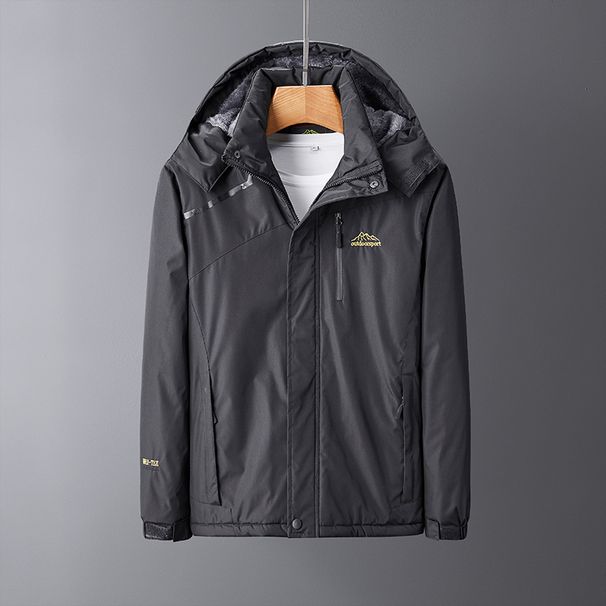 Autumn And Winter Waterproof Jacket Men's Outdoor Velvet Thermal Jacket Large Size Jacket Mountaineering Suit_viptrois.com