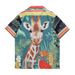 Men's Clothing Vintage Oil Painting Retro Baman Print Shirt Men's Trendy Hong Kong Style Couple Short Sleeved Lazy Shirt Women_viptrois.com