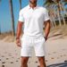 New Men's Summer Casual Sports Versatile Slim Fit Short Sleeved Fashion Polo Shirt And Shorts Set_viptrois.com
