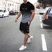 Men's Summer Plus Print Set, Fashionable And Casual Sports Short Sleeved Shorts Two-piece Set_viptrois.com