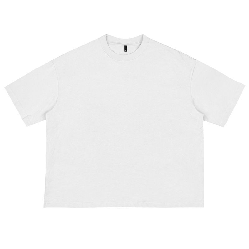 Men's Clothing Oversized Fit Short Sleeve T-Shirt - 100% Cotton Heavyweight Streetwear Tee With Drop Shoulder For Casual Wear (Black, White, Orange)_viptrois.com