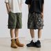 Men's Clothing Shorts Men's Loose Casual Straight Shorts Camouflage Drawstring_viptrois.com