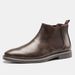 Men's Shoes Autumn New Men's Leather Shoes Slip On Leather Boots Distressed British Business Low Heeled Slip On Shoes Chelsea Boots For Men_viptrois.com