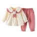 kid's clothing Autumn floral two-piece set 1-2-3 year old girl baby cartoon set baby autumn outing clothes_viptrois.com