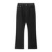 Men's Clothing Bajia Black Washed Retro Distressed Bootcut Scimitar Slim Flared All Match Denim Pants_viptrois.com