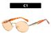 VOOTHOST Classic Round Oval Sunglasses for Women Men Brand Designer Brown Metal Frame Sun Glasses Trend Shades UV400 F0099_viptrois.com