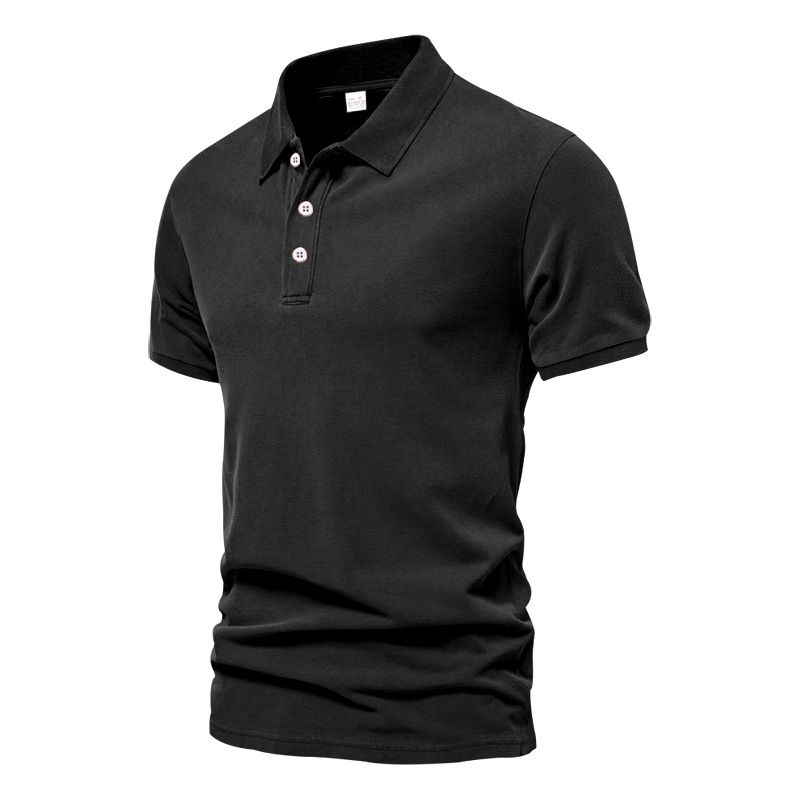 Men's Summer New Lapel Sports Twill POLO Shirt Fashion Casual Men's Solid Color Short-sleeved T-shirt Shirt Tops_viptrois.com