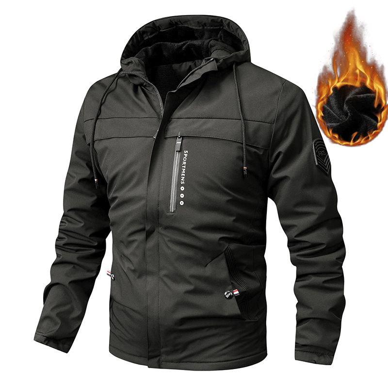 2025 Winter Plus Size Fleece American Casual Hooded Jacket Outdoor Casual Men's Jacket_viptrois.com