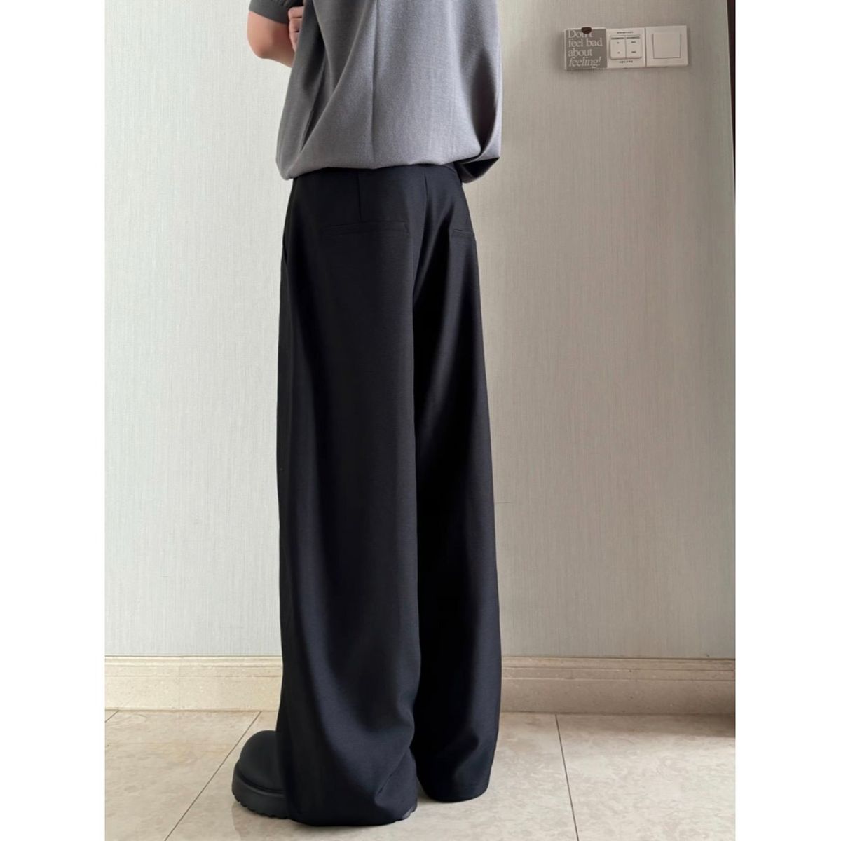 High-End Pleated Flow Dress Pants Spring Summer Retro Trendy Loose Fit Versatile Wide Leg Casual Style For Men And Women_viptrois.com