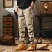 Men's Heavyweight Casual Pants - Relaxed Fit Cargo Pants With Elastic Cuffs, Pure Cotton Vintage Workwear Style, Multi-Pocket Design_viptrois.com