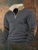 2025 European And American Cross-Border New Retro Patchwork Embroidery Half-Zip Men's Long Sleeve Sweatshirt_viptrois.com