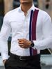 Men's Shirt 2025 Four Sided Stretch Thin Color Matching Business Daily Casual Shirt Men's Long Sleeve_viptrois.com