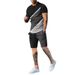 2025 Summer Round Neck Short Sleeve Shorts 3D Printing Slim Fit Casual Sports Set Men's_viptrois.com