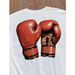 Camiseta Blanca Hombre Manfinity ZONE917 Estampado Guante Boxeo, Casual, Gran Tamaño, Corte Holgado, Hombros Caídos,_viptrois.com